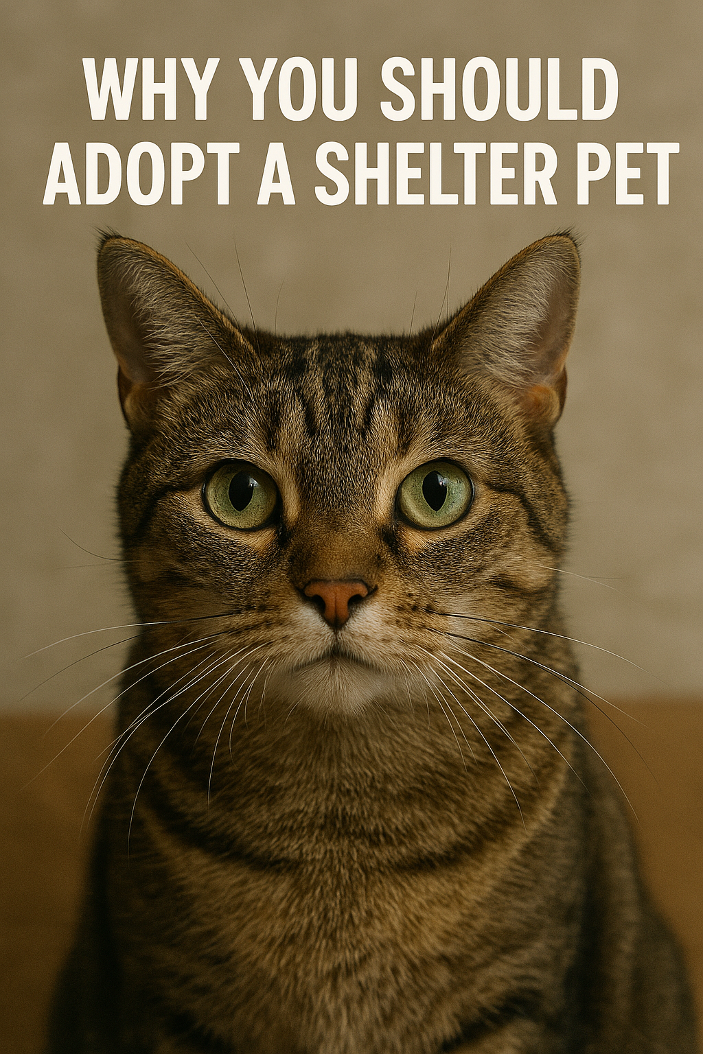 written with a black and brown shelter cat width=